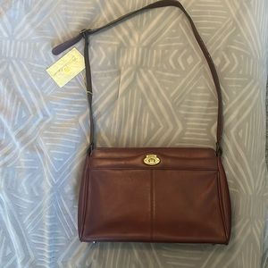 Etienne Aigner Original Dark Burgundy Leather Handcrafted Shoulder/Crossbody Bag